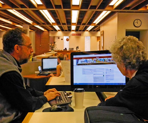 Getting help from a reference librarian, Bates College