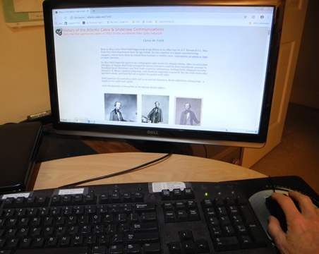 researching on the computer