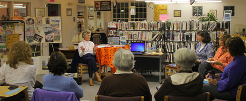Speaking at a library